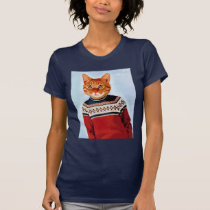 スキーセーターの猫 Tシャツ