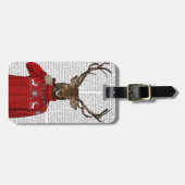 スキーセーターの鹿2 ラゲッジタグ (正面横)