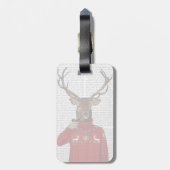 スキーセーターの鹿2 ラゲッジタグ (裏面縦)