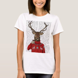 スキーセーター2のシカ Tシャツ