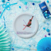 スキーダウンヒルアート ペーパープレート (パーティー)