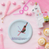 スキーダウンヒルアート ペーパープレート (パーティー)