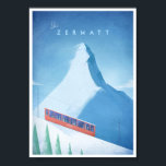 スキーツェルマットヴィンテージ旅行ポスター ポスター<br><div class="desc">ヴィンテージスタイルスキー旅行のポスター象徴的なスイスのスキーリゾートZermattとMatterhornの山 – アルプスで最高のピークの1つ。文字ス読キツェルマット。オリジナルハンドドローとデジタルイラストレーションHenry Rivers for Travel Poster Co.</div>