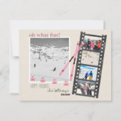 スキーテーマウィンターワンダーランドクリスマスフォト シーズンカード (裏面)