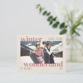 スキーテーマウィンターワンダーランドクリスマスフォト シーズンカード (スタンド正面)