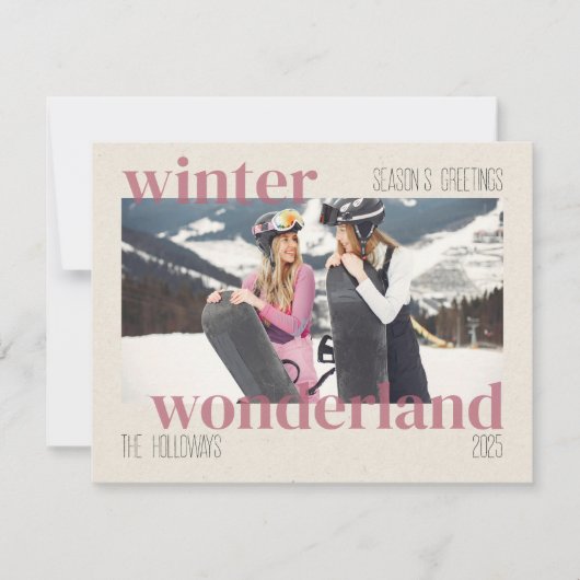 スキーテーマウィンターワンダーランドクリスマスフォト シーズンカード (正面)