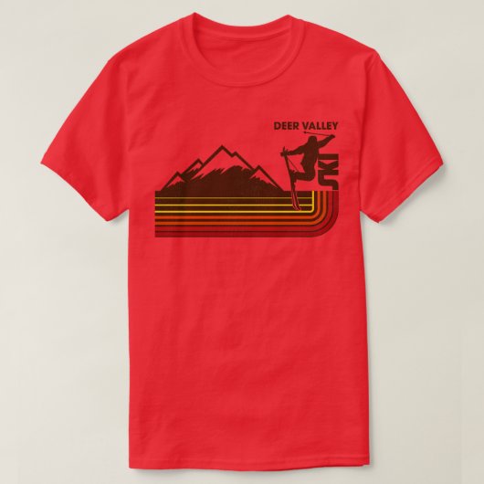 スキーディアバレー70Sレトロストライプ Tシャツ (デザイン正面)
