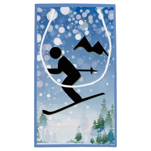 スキーデザイン抱き枕 スモールペーパーバッグ (裏面)