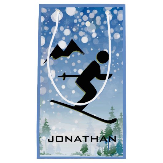 スキーデザイン抱き枕 スモールペーパーバッグ (正面)