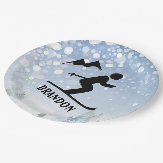 スキーデザイン紙プレート ペーパープレート (アングル)