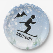 スキーデザイン紙プレート ペーパープレート (正面)
