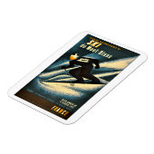 スキーデュモンブランヴィンテージ旅行ポスター マグネット (左側)