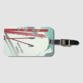 スキーニューハンプシャーウォータービルバレーヴィンテージアート ラゲッジタグ (正面横)