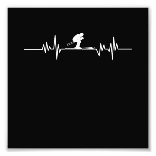 スキーハートビートスキースノーボードウィンタースポーツ フォトプリント            (正面)