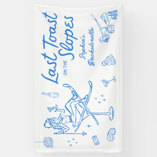 スキーバチェロレッテバナー最後のトーストゲレンデ 横断幕 (縦)