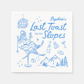 スキーバチェロレッテ最後のトーストがゲレンデに スタンダードカクテルナプキン (正面)