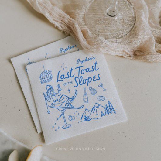 スキーバチェロレッテ最後のトーストがゲレンデに スタンダードカクテルナプキン