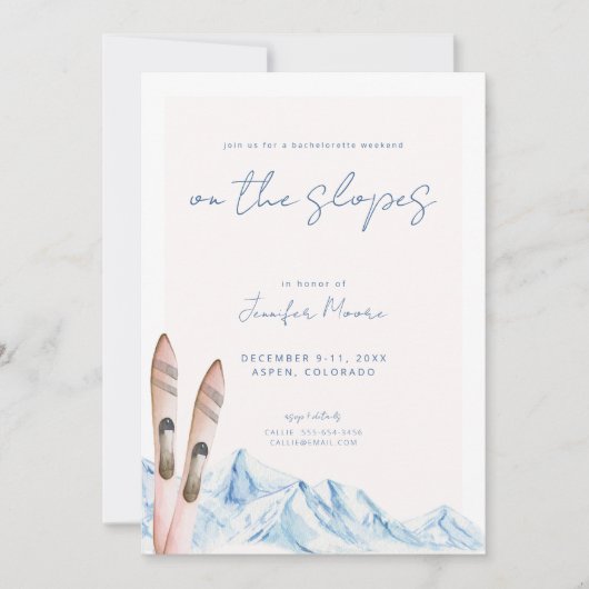 スキーバチェロレッテ週末招待状 招待状 (正面)