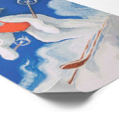 スキーバニーヴィンテージ動物ポスター ポスター (角)