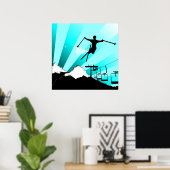 スキーパウダートレイル ポスター (ホームオフィス)