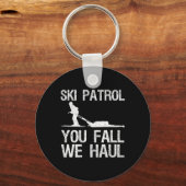 スキーパトロールあなた秋私たちはスキーの冬を引っ張る キーホルダー (正面)