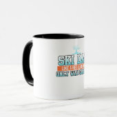 スキーパパスキースキースノーボードウィンタースポーツ マグカップ (正面左)