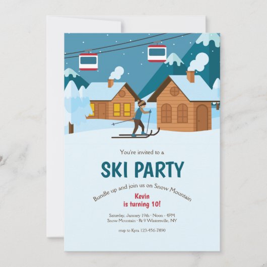 スキーパーティーの招待状 招待状 (正面)