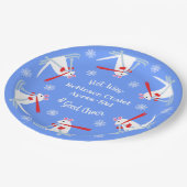 スキーパーティーアプレーススキークリスマスネズミオンスキー ペーパープレート (アングル)