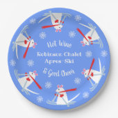 スキーパーティーアプレーススキークリスマスネズミオンスキー ペーパープレート (正面)