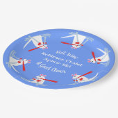 スキーパーティーアプレーススキークリスマスネズミオンスキー ペーパープレート (アングル)