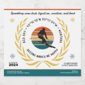 スキービッグスカイ，モンタナ – マンスキーヤー，ブラック文字 スパークリングワインラベル (シングルラベル)