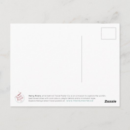 スキーフランスヴィンテージ旅行ポスター – アートポストカード ポストカード (裏面)