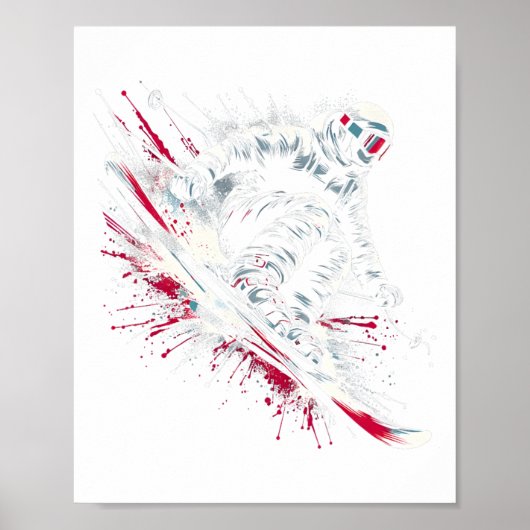 スキーフリースタイルスキーFreeskiウィンターエクストリームスポーツ ポスター (正面)