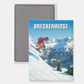 スキーブリッケンリッジコロラドスキーアトラベル マグネット (正面/裏面)
