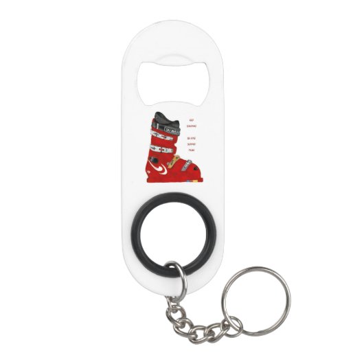 スキーブーツはスキーのスライドおもしろい行きます キーホルダー栓抜き (裏面)
