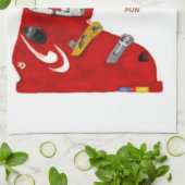 スキーブーツ行くスキーのいくつかのおもしろいキッチンタオルをスライド キッチンタオル (折り畳み)