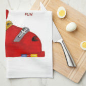 スキーブーツ行くスキーのいくつかのおもしろいキッチンタオルをスライド キッチンタオル (四つ折り)