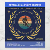 スキーベイル，コロラド – マンスキーヤーゴールデン文字 ワインラベル (シングルラベル)