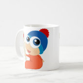 スキーベビーの漫画のマグ コーヒーマグカップ (正面左)