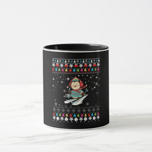 スキーペンギンのクリスマス マグカップ (中央)