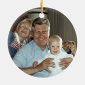 スキーペンギンファミリーカスタムクリスマス飾り セラミックオーナメント (裏面)