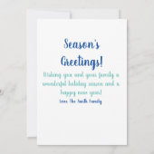 スキーペンギンファミリーホリデーグリーティングカード サンキューカード (裏面)