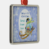スキーペンギンベビー第1クリスマスオーナメント メタルオーナメント (右)