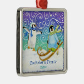 スキーペンギンベビー第1クリスマスオーナメント メタルオーナメント (右)