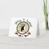 スキーペンギンホリデーTシャツとギフト シーズンカード (正面)