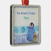 スキーペンギン家族クリスマスオーナメント メタルオーナメント (右)
