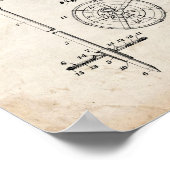 スキーポールグリップとリングや輪特許 – 古い外観 ポスター (角)