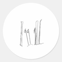 スキーポールスノーカバー山のピークインスパイア ラウンドシール