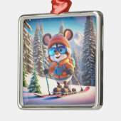 スキーマウスクリスマスオーナメント メタルオーナメント (左)