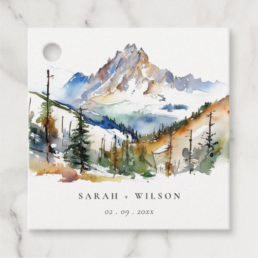 スキーマウンテンテルリドコロラドウォーターカラー結婚ズ フェイバータグ (正面)